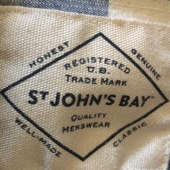 Men's Vintage St John's Bay Blue & Cream Checked Shirt XXL - Picture 3 of 13